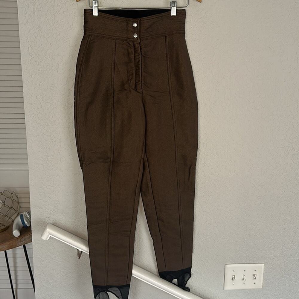 Vintage Head Sportswear Apres Ski Pants Wool Snow Winter Brown Compression